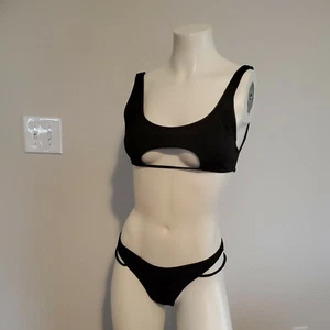 Womens Swimsuit 2 Peice Black Bikini - Picture 1 of 5