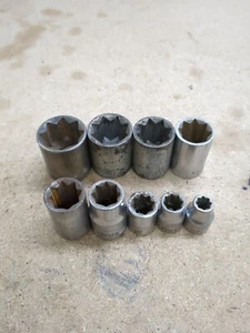 Craftsman USA =V= 9pc. 8pt. DBL. Sq. Socket Set 3/8 & 1/2 Drive 1/4" - 3/4" - Picture 1 of 4