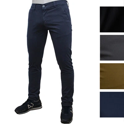 Pantalone Uomo Slim Fit Chino Invernale Tessuto Elasticizzato Tasca America  - Immagine 1 di 4