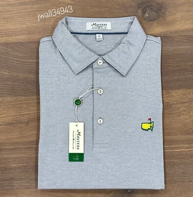 2025 MASTERS by Peter Millar Men's Golf Shirt Polo Performance Tech Gray NEW