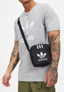 Adidas Bag Original Black Festival side mini Satchel Crossbody Bumbag 2x Zip NEW - Picture 1 of 11