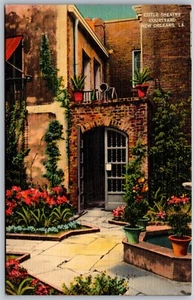 Vintage New Orleans Louisiana LA Little Theatre Courtyard 1930er Ansicht Postkarte - Bild 1 von 2