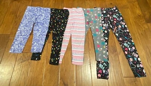 Girls Leggings Pants Lot Of 5 Medium 5/6/7/8 Stretch Graphic Busy Cat & Jack EUC - Picture 1 of 21