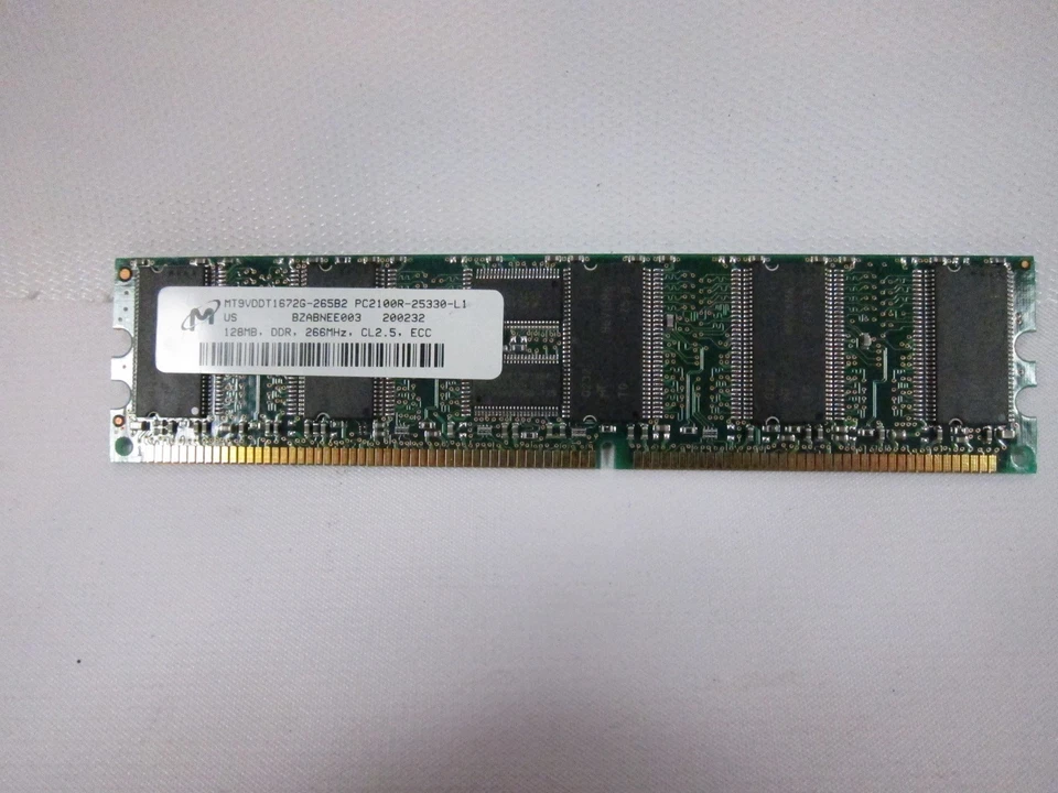 New Micron MT9VDDT1672G-265B2 128MB DDR 266MHZ CL2.5 RAM MEMORY MODULE  - Image 1 of 3