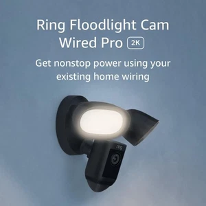 Ring Floodlight Cam Wired Pro with Bird’s Eye View and 3D 1 Camera, Black  - Picture 1 of 7