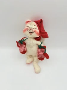 Bambola Annalee Natale Gattino Guanti Rossi Vacanze Giocattolo Morbido Dipinto a Mano 10" - Foto 1 di 11