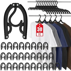 30 Pcs Travel Hangers Portable Foldable Travel Hanger Organizer, Plastic Trav... - Picture 1 of 6
