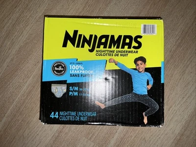 Ropa interior para mojar la cama nocturna Ninjamas para niños, talla S/M, paquete de 44 Foto 1 de 4