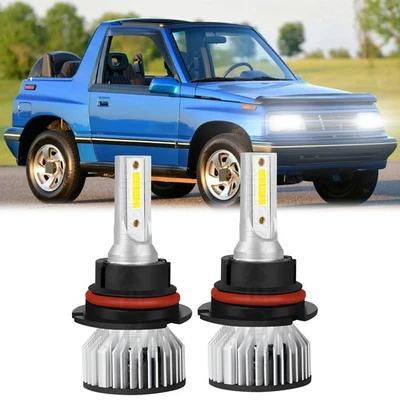 Par 9004 faros delanteros LED haz alto/bajo para GEO TRACKER 1989-1996 1997 Foto 1 de 4