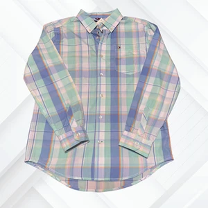 Tommy Hilfiger Boys Button Up Long Sleeve Shirt Size Large  - Picture 1 of 6