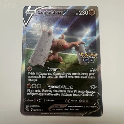 Conkeldurr V (Alternate Full Art) 074/078 Pokémon GO Holo Alt Art English NM - Image 1 of 3