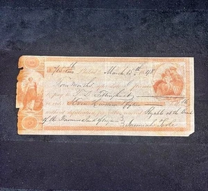 1848 Farmers Bank of Virginia Check ~ Jeremiah Poole - Picture 1 of 2