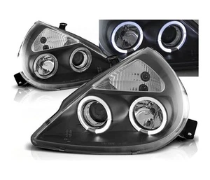 Faros para FORD KA 1996 1997 1998 1999 2000 2001-2008 Angel Eyes Negro LHD - Imagen 1 de 1