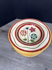 Set (6) Salatteller Tischplatten unbegrenzter Lebensstil Holland Blumenmuster 9 1/4" - Bild 1 von 9