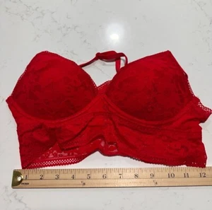 Women's Victoria's Secret Padded Bralette Size M Red NEW - Picture 1 of 3
