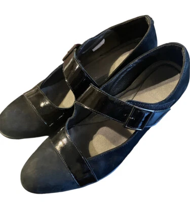 Naot Mary Jane Heels Shoes Womens 40 Brava Pumps Black Suede Leather Comfort 9 - Image 1 of 4
