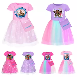 Kids Girls Moana Cosplay Rainbow Stars Tutu Skirts Birthday Party Fancy Dress Up - Picture 1 of 71