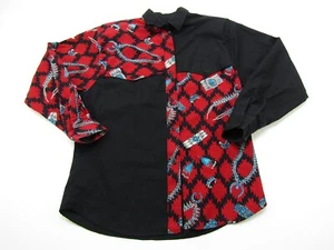 VTG Ruddock Bros Western Shirt Womens Small Ex Long Tails Ranch Aztec Design - Picture 1 of 11