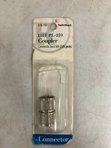 NEW Radio Shack 278-192 UHF PL-259 Male to Male Coupler Connects 2 SO-239 Jacks - Picture 1 of 2