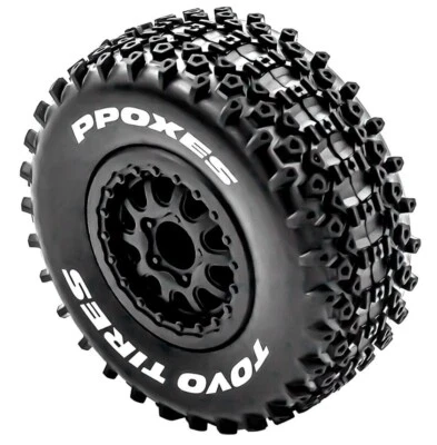 Juego de 4 neumáticos y ruedas todoterreno RC 1/10 curso corto Traxxas Slash Rustler 12 mm Foto 1 de 4