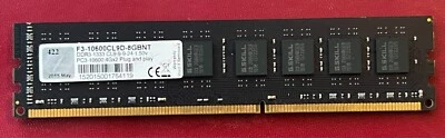 4GB DDR3 SDRAM G.Skill F3-10600CL9D-8GBNT 1333MHz PC3-10600 4Gx2 Plug and Play - Image 1 of 2