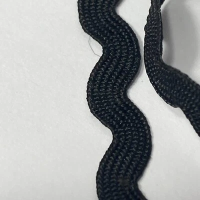 Black Ric Rac Trim Ribbon Offray 12 Rolls Craft Scrapbook Card Making Gifts - Image 1 of 4