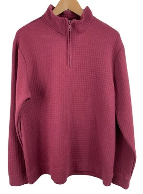 Sudadera Pullover Impermeable Borgoña 1/4 Cremallera Para Hombre Talla Grande Foto 1 de 4