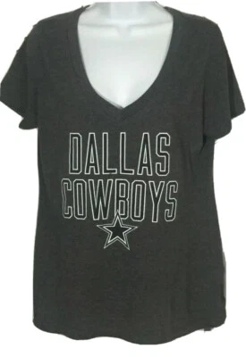 Camisa gris auténtica con cuello en V de los Dallas Cowboys NFL para mujer (talla: M) Foto 1 de 3