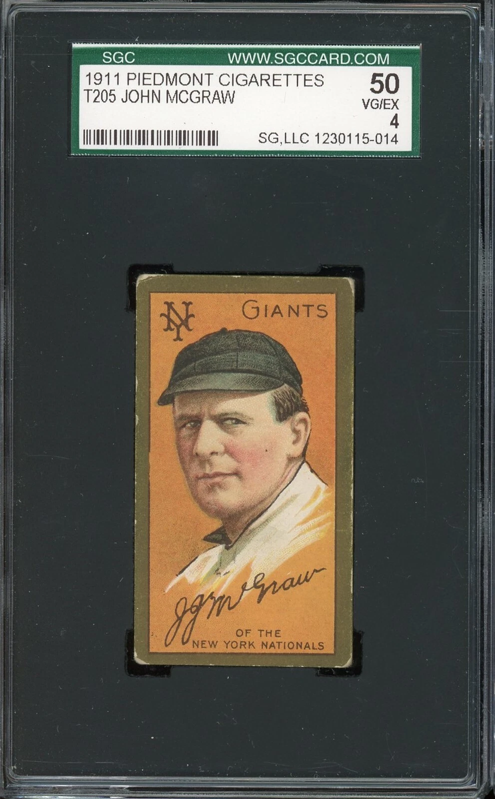 1911 T205 Gold Border Tobacco John McGraw SGC 4