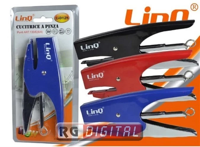 Cucitrice Spillatrice a Pinza In Metallo Nera Linq LI-D128 Punti.130/E (6/4) - Immagine 1 di 1
