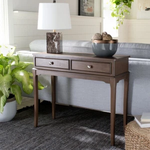 SAFAVIEH Opal 2-Drawer Console Table | Brown | - Picture 1 of 12