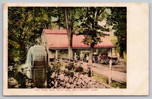 Tarjeta postal sin publicar UDB de trabajadores de carruajes de caballos de New London, CT Old Town Mill de 1900 - Imagen 1 de 3