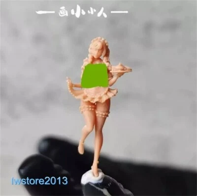 1/43 Miniature Cute Maid Kitchen Maid Black Silk Scene Prop Stereoscopic Model T - Image 1 of 3