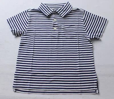 J.Crew Crewcuts Kid's Short Sleeve Kerry Stripe Polo CG2 Indigo White Size 2XS - Image 1 of 3