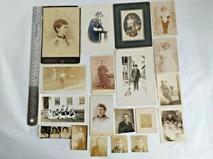Antique 1900s Pictures Mixed Lot of 19 Photos of People All Ages #14908 - Picture 1 of 11