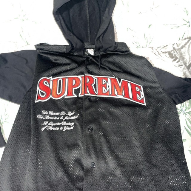 Supreme denim hooded baseball jersey. VERY RARE!