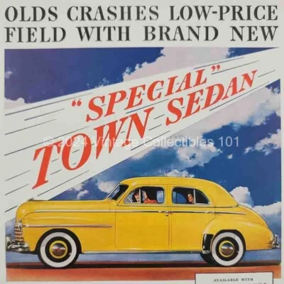 1941 Oldsmobile Special Town Sedan Yellow Cruiser Car photo art decor vintage ad - Image 1 of 4