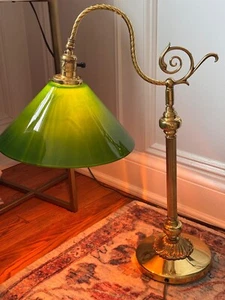 Vintage Leviton USA Bankers Lampe grüner Schirm 24" hoch - Bild 1 von 11