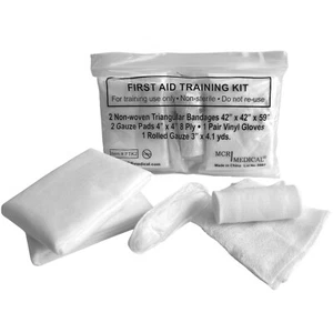 10-pack First Aid Training Kits w. 2 Non-Woven Triangular Bandages - Picture 1 of 2