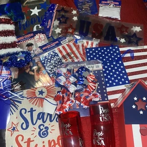 Patriotic July Fourth Summer Party Decorations - Signs, Window Art, and More Lot - Picture 1 of 23