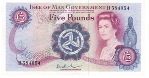 Billete de Paul XF de 5 libras 1972 P30b ISLE OF MAN - Imagen 1 de 2