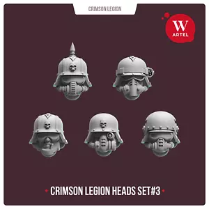 Juego de Cabezales Legión Carmesí #3 - Artel W Chaos Cultists of Abyss Death Korps Krieg - Imagen 1 de 1