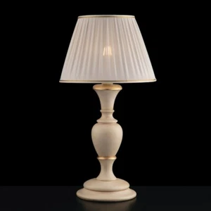 Lampada da tavolo lume in legno classico vintage avorio oro - Foto 1 di 1