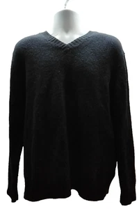 Men's X-Large L. L. BEAN 100% Wool Shetland Navy Blue V-Neck Sweater - Picture 1 of 7