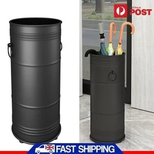 Black Metal Vintage Style Umbrella Holder Stand Handmade 51cm H x 22cm D Rack - Picture 1 of 9