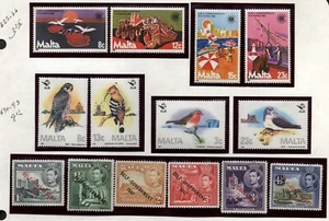 Malta Topical collection Birds,flowers,Fish Mint Never Hinged in mounts jp - Picture 1 of 2
