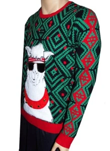 Gafas de sol para hombre LLAMA JINGLE BELLS Animal Feo Navidad Suéter Fiesta L NUEVAS - Imagen 1 de 1