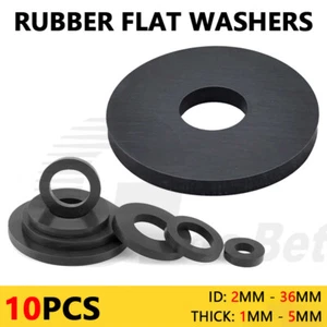 10X Black Form A Rubber Flat Washers Gaskets Seal Rings M2 M3 M4 M5 M6 M8 - M36 - Picture 1 of 16