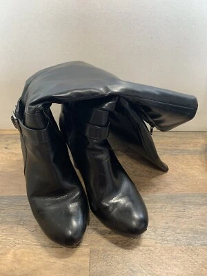 Botas de tacón alto Worthington imitación cuero hasta la rodilla para mujer talla 8,5 negras #defectos# Foto 1 de 4