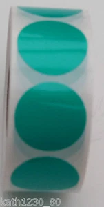 1000 GLOSS GREEN ROUND WATERPROOF 25MM STICKY LABELS SEALS STICKERS - Picture 1 of 2